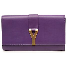 Autre Marque Clutch Saint Laurent Chyc Ligne em couro roxo Roxo Roxo escuro