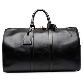 Louis Vuitton Black Epi Keepall 45 Schwarz