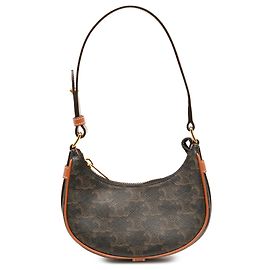Céline Celine Brown Mini Triomphe Coated Canvas Ava Shoulder Bag Brown Dark brown