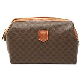 Céline Pochette Celine Brown Macadam Coated Canvas Marron