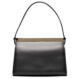 Bolsa de Ombro Gucci Frame em Pele de Bezerro Cinza Marrom Cinza antracite