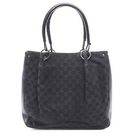 Gucci Black GG Canvas Tote Black