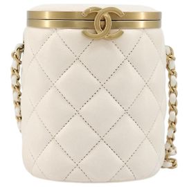 Chanel Crown Box Vanity Quilted Lambskin Small Blanc