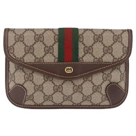 Gucci Vintage Web Envelope GG Coated Canvas Small Beige