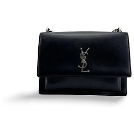 Autre Marque Saint Laurent Sunset Leather Small Nero