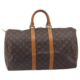 Louis Vuitton Keepall Monogram Canvas 45 Castaño