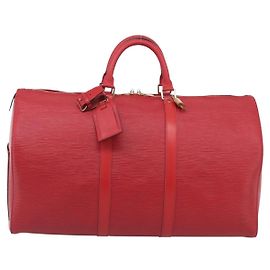 Louis Vuitton Keepall Epi Leather 55 Rouge