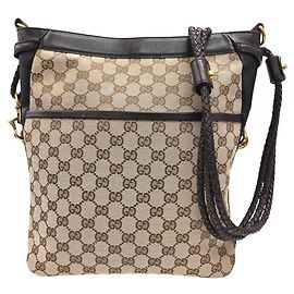Bolsa de Ombro Gucci GG Canvas Marrom