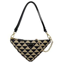Prada Triangle Handtasche Schwarz Beige