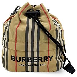 Burberry Phoebe Drawstring Camo Canvas Medium Beige