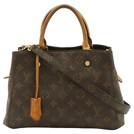 Bolso Louis Vuitton Monogram Montaigne BB Castaño Otro Monograma