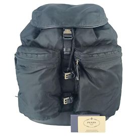 Prada V163 Black Nylon Backpack Black