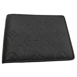 Louis Vuitton Bi-fold Wallet in Black Taurillon Leather Black Monogram