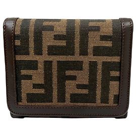 Fendi Zucca Tri-fold Wallet Brown