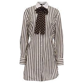 Valentino Garavani Abito a camicia corto a righe Valentino in cotone bianco Bianco Crudo