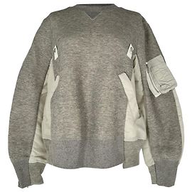 Sudadera con paneles Sacai en algodón gris Gris