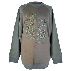 Loewe Color-Block Sweatshirt mit gesticktem Logo aus multicolored Baumwolle Mehrfarben