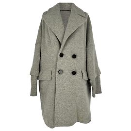 Marc By Marc Jacobs Double-Breasted Coat in Grey Wool Grey