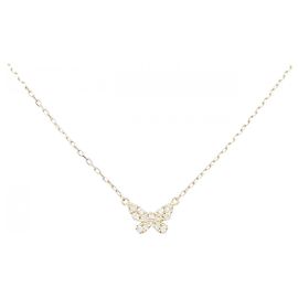 Autre Marque Collier Papillon AHKAH Au750 Diamant Doré
