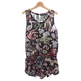 Valentino Seiden-Playsuit Schwarz