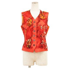 Hermès Chaleco de seda Hermes Roja