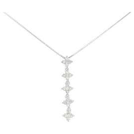 Autre Marque Colar Au750 Flor e Diamantes Dourado