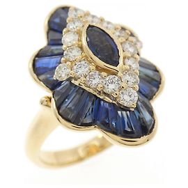 Autre Marque Saphir-Diamantring Au750 Golden