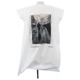 Túnica de algodón Sacai Blanco