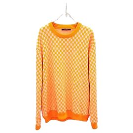 Louis Vuitton Orange Damier Flow Sweatshirt XXL Orange