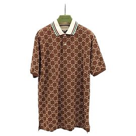Gucci Polo de algodón elástico marrón Castaño