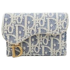 Dior Saddle Denim Oblique Cardholder Wallet Blue