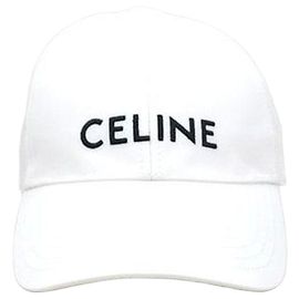 Céline Boné de beisebol em algodão branco Branco