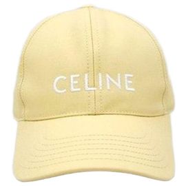 Céline Cotton Baseball Cap Yellow Yellow