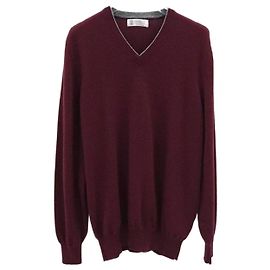 Brunello Cucinelli Kaschmir Strickpullover V-Ausschnitt grün Grün