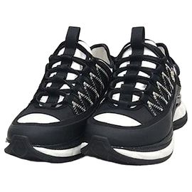 Chanel Mixed Fiber Sneakers Black Black
