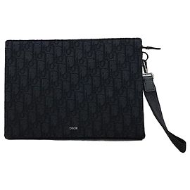 Dior Clutch Oblique Jacquard Strap Marrom