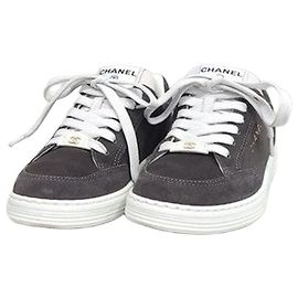 Chanel Logo Suede Sneakers Green Green