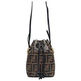 Fendi Mini mala saco de couro Castanho Marrom
