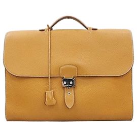 Hermès Sac Depêche Briefcase Sesame Gold Golden