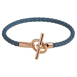 Pulsera Hermès Glenan Jean Azul Denim Algodón Azul