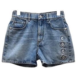 Chanel Pantalones cortos de denim Coco Azul