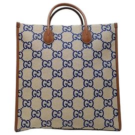 Gucci Interlocking Medium Canvas Tote Bag Braun