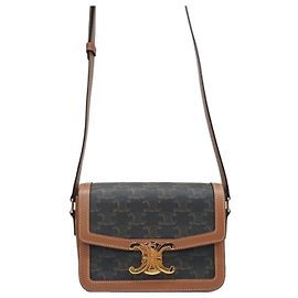 Céline Bolso bandolera Tiny Triomphe de lona Castaño