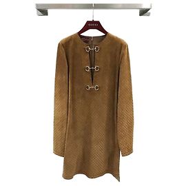 Gucci GG Lederkleid Grün Grün