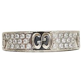 Gucci Icon Pavé Diamond White Gold Ring Größe Weiß