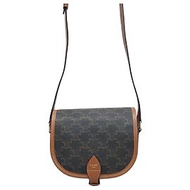 Céline Bolso Canvas Polka Medium Castaño