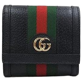 Gucci Ophidia Stripe Bi-Fold Wallet Brown