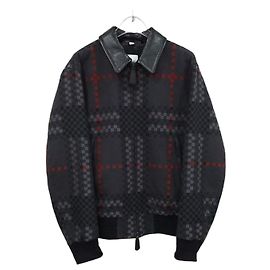Burberry Pixel Check Wool Blend Leather Jacket Multiple colors