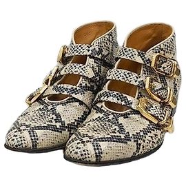 Gucci Python Ankle Boots Green Leather Green