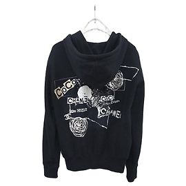 Chanel Giacca con cappuccio in cotone Graffiti CC Logo Verde